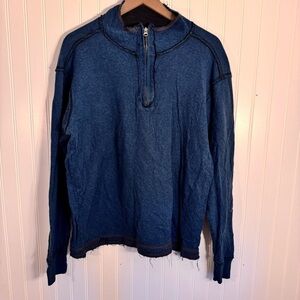 North River Outfitters 1/4 Zip Distressed Hem Pullover Sweater Men’s Size Large